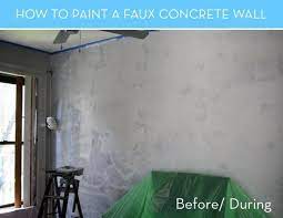 how to paint a faux concrete wall that