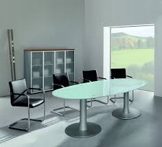 Oval Glass Meeting Table 2300 X 1100