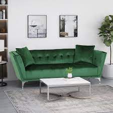 Arm Velvet Contemporary 3 Seater Sofa