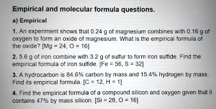 solved empirical and molecular formula