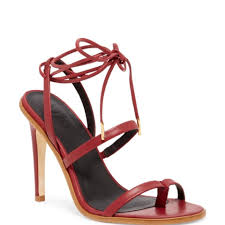 Tibi Red Burgundy Ankle Lace Sandals Formal Shoes Size Us 6 Regular M B 53 Off Retail