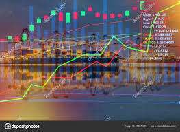 Double Exposure Stocks Market Chart Concept International