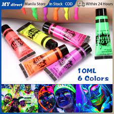 6pcs Face Art Paint Uv Glow Neon