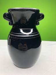 Vintage Black Milk Glass Vase With