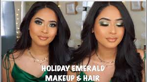 emerald holiday makeup hair tutorial