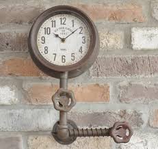 Distressed Steel Pipe Wall Clock