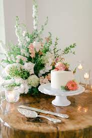 cake table displays a garden party