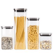 Square Glass Food Storage Jar