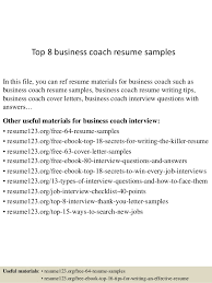Top 8 Business Coach Resume Samples
