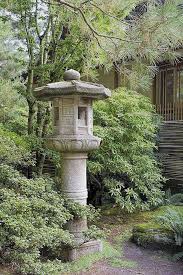 Japanese Stone Lantern In Garden