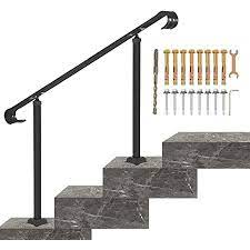 At fortin ironworks diy handrail, we offer high quality, striking wrought iron handrails that you can rely on. Vevor Wrought Iron Handrail Fit 2 Or 3 Steps Outdoor Stair Railing Adjustable Front Porch Hand Raillings Black Transitional Hand Rail For Concrete Steps Or Wooden Stairs With Installation Kit Amazon Com