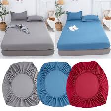 1pcs fitted sheet solid color bed