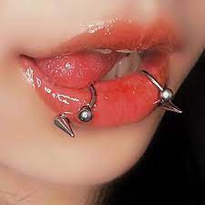 2pcs anium steel piercing lip ring