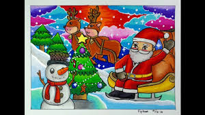 Gambar natal png png image. Cara Gradasi Warna Ep 178 Tema Natal Santa Claus Pohon Natal Dan Boneka Salju Youtube