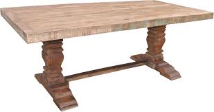 Made from solid acacia wood it has a sandblasted antique natural finish that allows the wood's natural grain color variation to shine through. Jaipur Furniture Guru Vintage Pedestal Dining Table Fmg Local Home Furnishing Dining Tables
