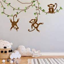 Large Monkey Wall Decals On Vines