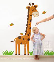 Giraffe Wall Decal Giraffe Growth Chart