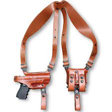 leather horizontal shoulder holster for