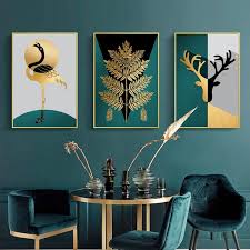 Adding wall art to a home is always a wonderful way to make the space feel decorated, comfortable, and steps up the feel of a home. Abstract Blue Golden Dots Canvas Painting Abstract Wall Picture For Living Room Big Wall Art Decor Grey Green Poster And Print Art Gallery Wall Wall Art Pictures Home Decor Paintings