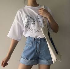 Learn how to style oversized shirt from your favourite korean celebrities, including jennie, hyun ah, park chan yeol and more! Kuakuayu Hjn Women Korean Fashion Art Drawing T Shirt Cute Ulzzang Oversized White Tee Street Style Shirt Buy At The Price Of 10 58 In Aliexpress Com Imall Com