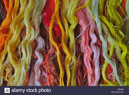 Color Chart Of Yellow And Pink Cotton Threads For Embroidery