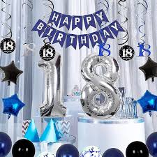 18th birthday decorations navy blue for