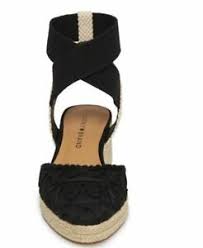 Details About Lucky Brand Luvinia Espadrille Black Wedge Ankle Strap Sandals Size 9 Medium