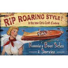 Boat Advertisement Wood Wall Art