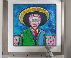 Abstract Mexican Man Oil Painting