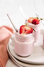 creamy vegan strawberry yogurt