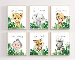 Safari Animal Art Prints Nursery Decor