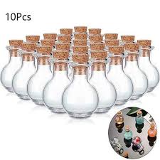 10x Small Glass Vials With Cork Top