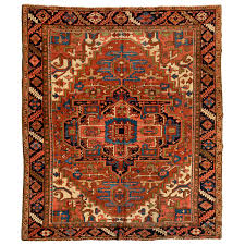 navy blue geometric persian heriz rug