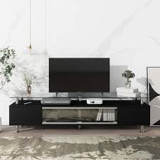 Momspeace Modern Tv Stand With Tempered