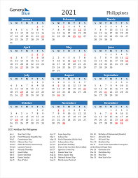 The list of public holidays for 2021 is available on the ministry of manpower (mom)'s website an employee who is required to work on a public holiday is entitled to an extra day's salary at the basic rate of pay, in addition to his gross rate of pay for that day. 2021 Calendar Philippines With Holidays