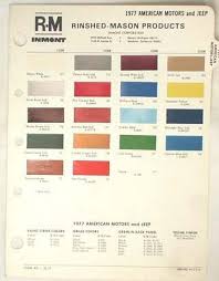 Sell 1977 Amc R M Color Paint Chip Chart Jeep Pacer Matador