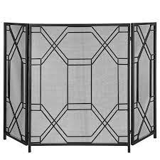 Rosen Geometric Fireplace Screen