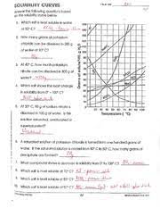 Solubility curve practice problems worksheet 1. Solubility Curves Packet Key I I 5 Sowsrurv Curves Answer The Following Questions Based On The Solubility Curve Below 1 Which Salt Is Least Soluble Course Hero