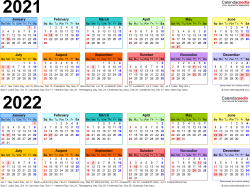 2022 calendar templates & images. 2021 2022 Two Year Calendar Free Printable Excel Templates
