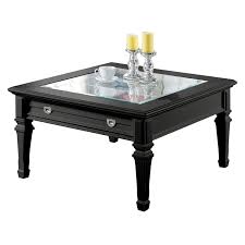 1 Drawer Square Glass Top Coffee Table
