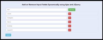 remove input fields using jquery ajax
