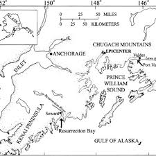 Location Map Showing Seward Alaska And The Epicenter Of