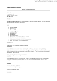 Avid Video Editor Cover Letter Free Sample Resume Cover