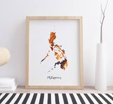 Philippines Map Print Poster Art