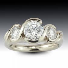 triple stone s bezel enagement ring