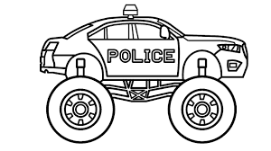 Tranh tô màu xe cảnh sát đẹp nhất cho bé sáng tạo
