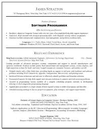 Sample Programmer Resume Programmer Resume Example Software