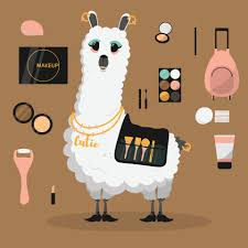 cute funny lama cartoon alpaca makeup