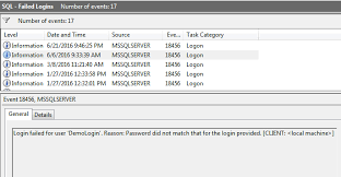 quickly find failed sql server logins