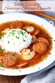 slow cooker sausage and shrimp gumbo